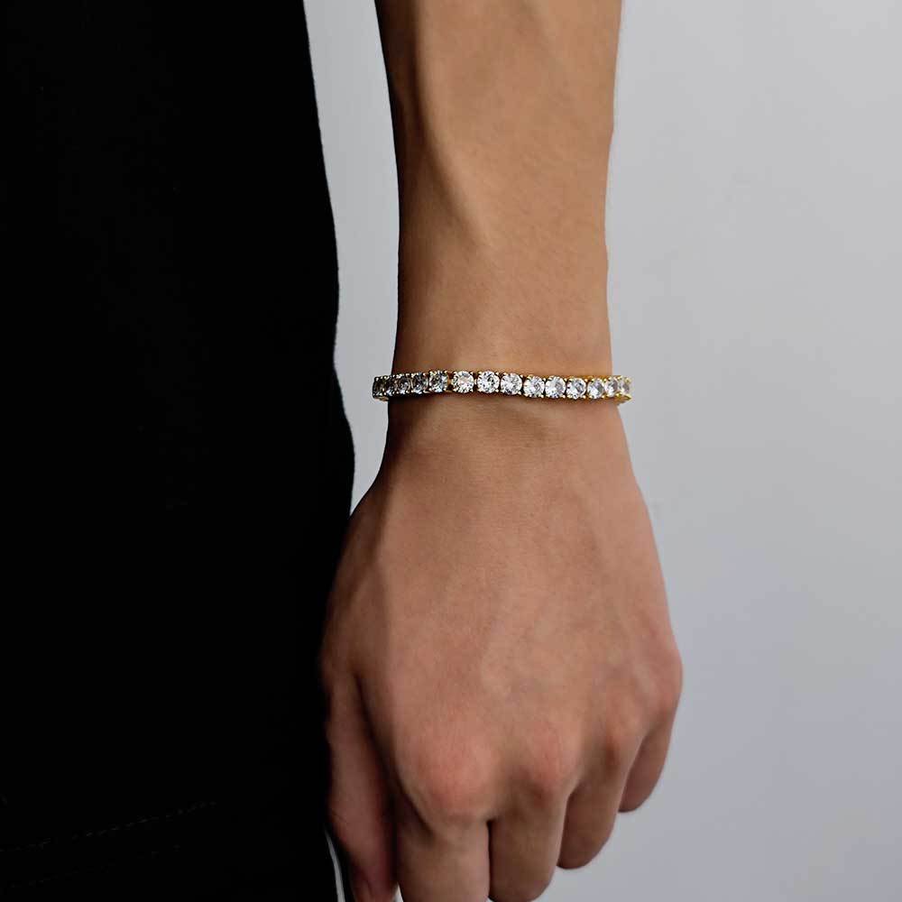 Wholesale Trendy Tennis Chain Zirconia Bracelet Hip Hop Copper Plated Men's Bracelet Jewelry Fashion Accessories